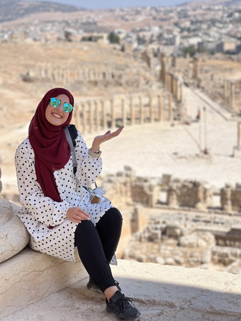 Lina, your female tour guide, in Jerash